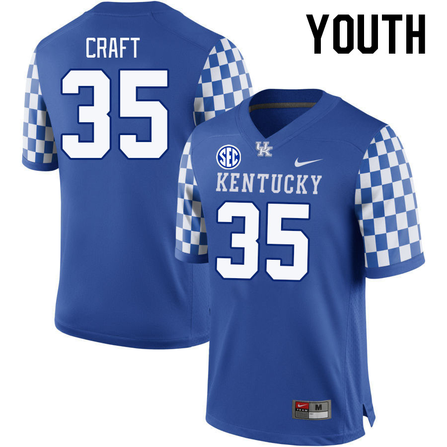 Youth #35 Londyn Craft Kentucky Wildcats 2023 College Football Jerseys Stitched-Royal